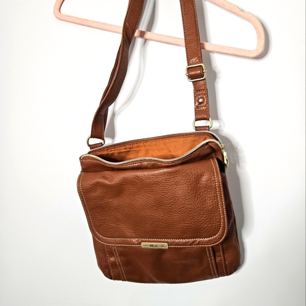 Relic leather crossbody purse